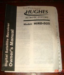 Hughes Digital Satellite Receiver User Manual Hird D25