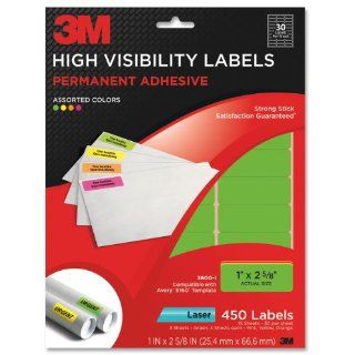 3M 3600I High Visibility Labels,Laser paper,1 in.x2 5/8 in