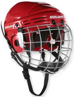 New Bauer 2100 Hockey Helmet w/ Face Cage   Red