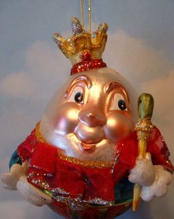  Glass Holiday Nursery Rhyme Humpty Dumpty Christmas Ornament