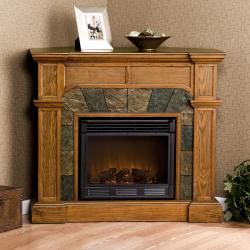 Home Mission Oak Electric Indoor Fireplace Living Room Warm Heating