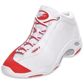 AND1 Mens Tai Chi Mid Basketball Shoe White/Red