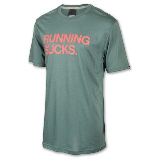 Nike Running Sucks Mens Tee Shirt Soft Green/Pink