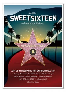 Hollywood Birthday Sweet 16 Invitations