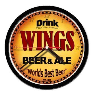 WINGS beer and ale cerveza wall clock 