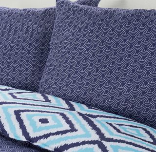 Happy Chic by Jonathan Adler Ikat Reversible Comforter Set Blue Queen