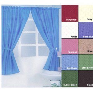 Carnation Home Fashions Lauren Dobby Fabric Bathroom Window Curtain 34