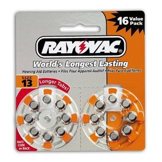 Rayovac Hearing Aid Batteries, Size 13, 16 Count Packages