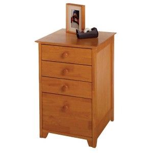  Pine Finish File Drawer Cabinet Table Sturdy Home Organizing 29 Tall