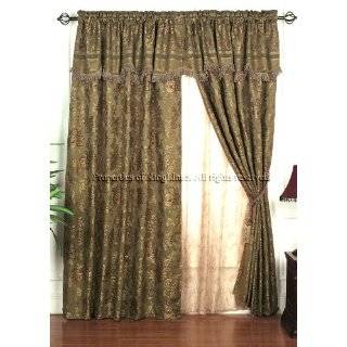 Olive Regal Curtain Set w/ Valance/Sheer/Tassels Home