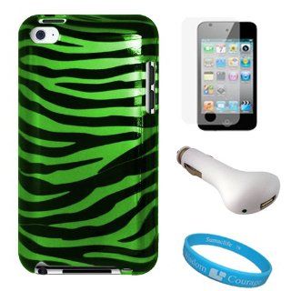 Durable Green Zebra Design Two Piece Front and Back