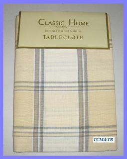 Classic Home Tablecloth 60 x 84 Oblong Cotton Plaid New in Package