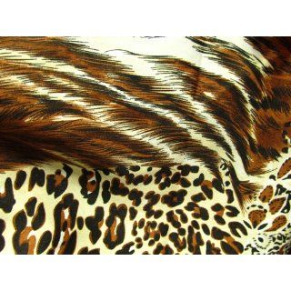 Satin Charmeuse Cheetah & Tiger Mixed Animal Print Table