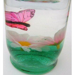 Pink Butterfly Daisy Garden Forever Gel Candle Home