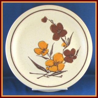 Homer Laughlin Tan Dinner Plate Brown Orange Flowers