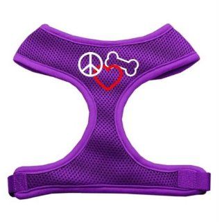 Peace, Love, Bone Design Soft Mesh Harnesses Purple Small