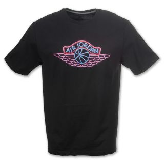 Jordan Neon Wings Mens Tee Shirt Black/Spark