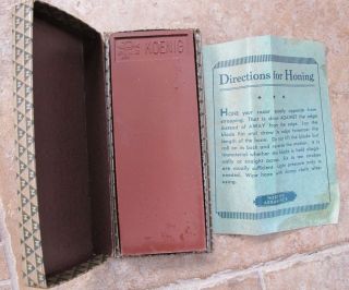 RARE Vintage Norton Razor Hone in Box Pike Koenig Mint