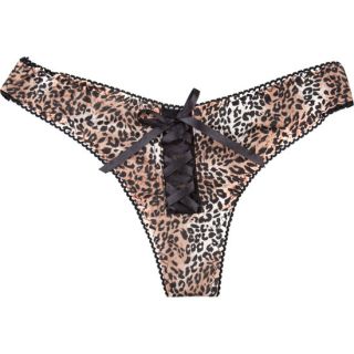 Lace Up Leopard Thong