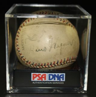 Honus Wagner Single Signed Auto Baseball PSA DNA VG EX 4 5