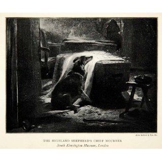1901 Print Highland Shepherds Chief Mourner Casket Dog