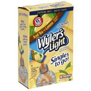 Wylers Light To Go Drink Mix, Lemon Tea, 14 Count Sticks (Pack of 6
