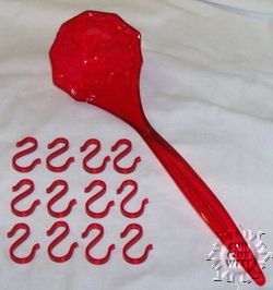 New Red Plastic Punch Bowl Ladle 12 Punch Cup Hooks