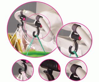  Multi Purpose Stroller Bag Holder Hanger Accessory Hook Hooks