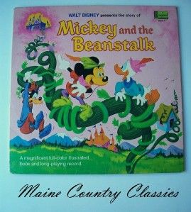 1968 Disney LP Record Book Set Mickey The Beanstalk