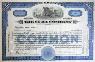 Vintage 1928 The Cuba Company Common Stock Certificate