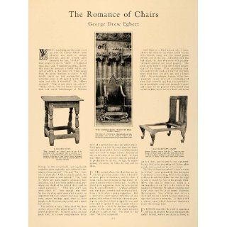 1926 Article Chair Furniture History George Drew Egbert