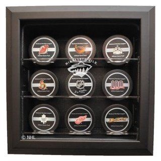 Minnesota Wild 9 Puck Cabinet Style Display Case, Black