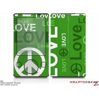 Zune 80/120GB Skin Kit   Love and Peace Green plus Free