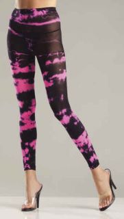  Pink Black Tie Dye Spandex Mix Footless Tights One Size Hosiery
