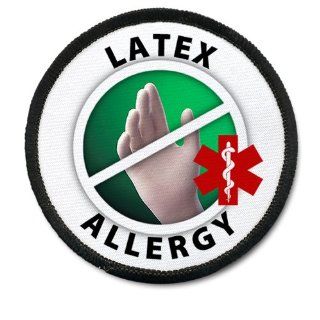 ALLERGIC TO LATEX Black Rim Medical Alert Symbol 3 inch