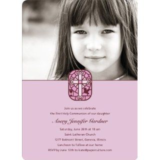 Stained Glass Photo Card for First Holy Communion
