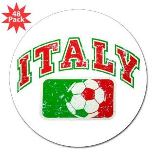 3 Lapel Sticker (48 Pack) Italy Italian Soccer Grunge