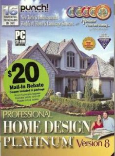 Punch Home Design 8 Platinum PC CD House Building Tools
