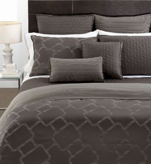 Hotel Collection Gridwork Quilted Euro Sham Graphite Charcoal Gray