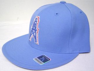 Blue Throwback Houston Oilers Flatbill Fitted Cap NFL