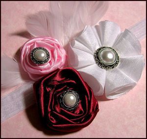 How To Make Boutique NO SEW Fabric Hair Flowers Roses Bow Instructions