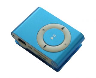 New Blue Mini Metal Clip MP3 Player for 2GB 4GB 8GB 16GB Micro SD TF