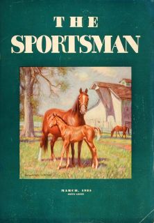  Cover Sportsman Horse Foal Barnyard Howard C Smith Original