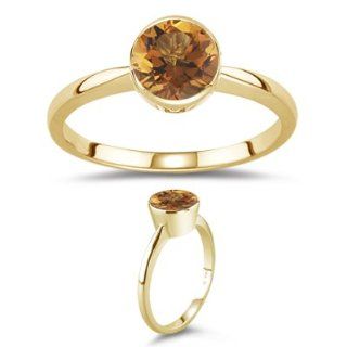85 Cts Citrine Solitaire Ring in 14K Yellow Gold 6.0 Jewelry