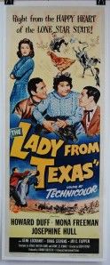  LADY FROM TEXAS Original 14x36 Linen Mounted Movie Poster HOWARD DUFF
