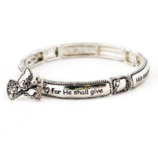 Angel Stars Silvertone Religious PSALM 9111 Charm Bracelet Jewelry