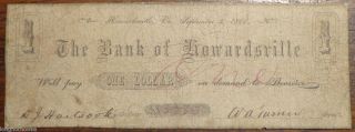 Howardsville Virginia 1861 The Bank of Howardsville $1 Obsolete