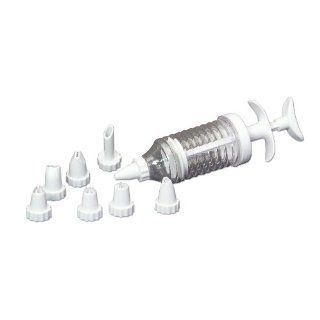 Chef Craft 21229 1 Piece Icing Syringe with 8 Tips, White