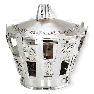 Sterling Silver Torah Crown with 12 Tribes Insignia and