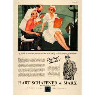 1937 Ad Hart Schaffner Marx Menswear Pinup Nurse Doctor